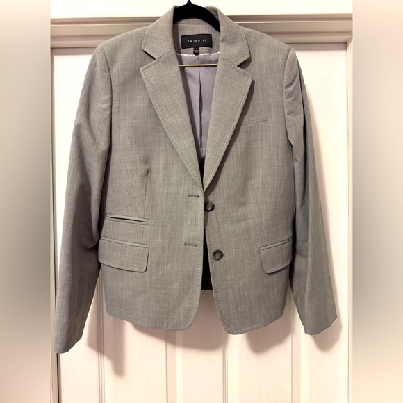 NWOT Twinhill Light Gray Professional Blazer with Notched Lapels Tailored Fit - Picture 1 of 15